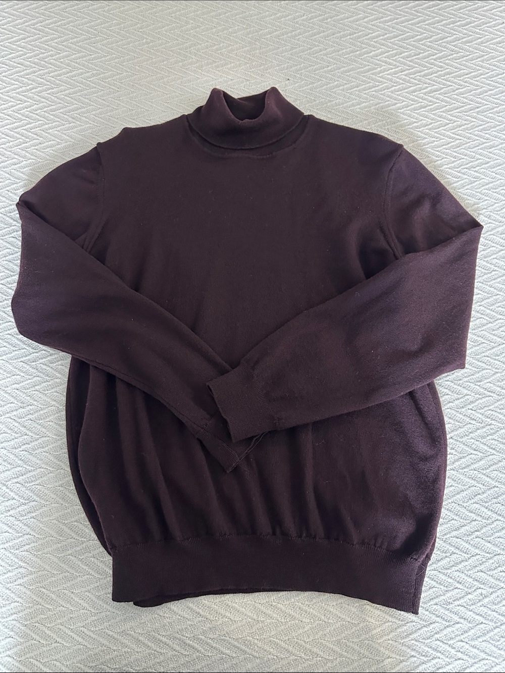 SAND Copenhagen merino wool turtleneck sweater deep eggplant